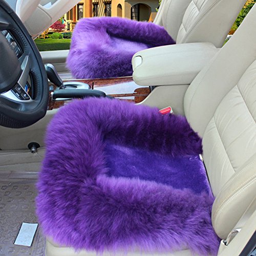 Universal Soft Warm Fuzzy Wool Car Seat Covers - Front & Rear Auto Cushion Chair Pads for Comfort & Protection (Purple) | Perfect for Winter Driving, Road Trips & Daily Commutes