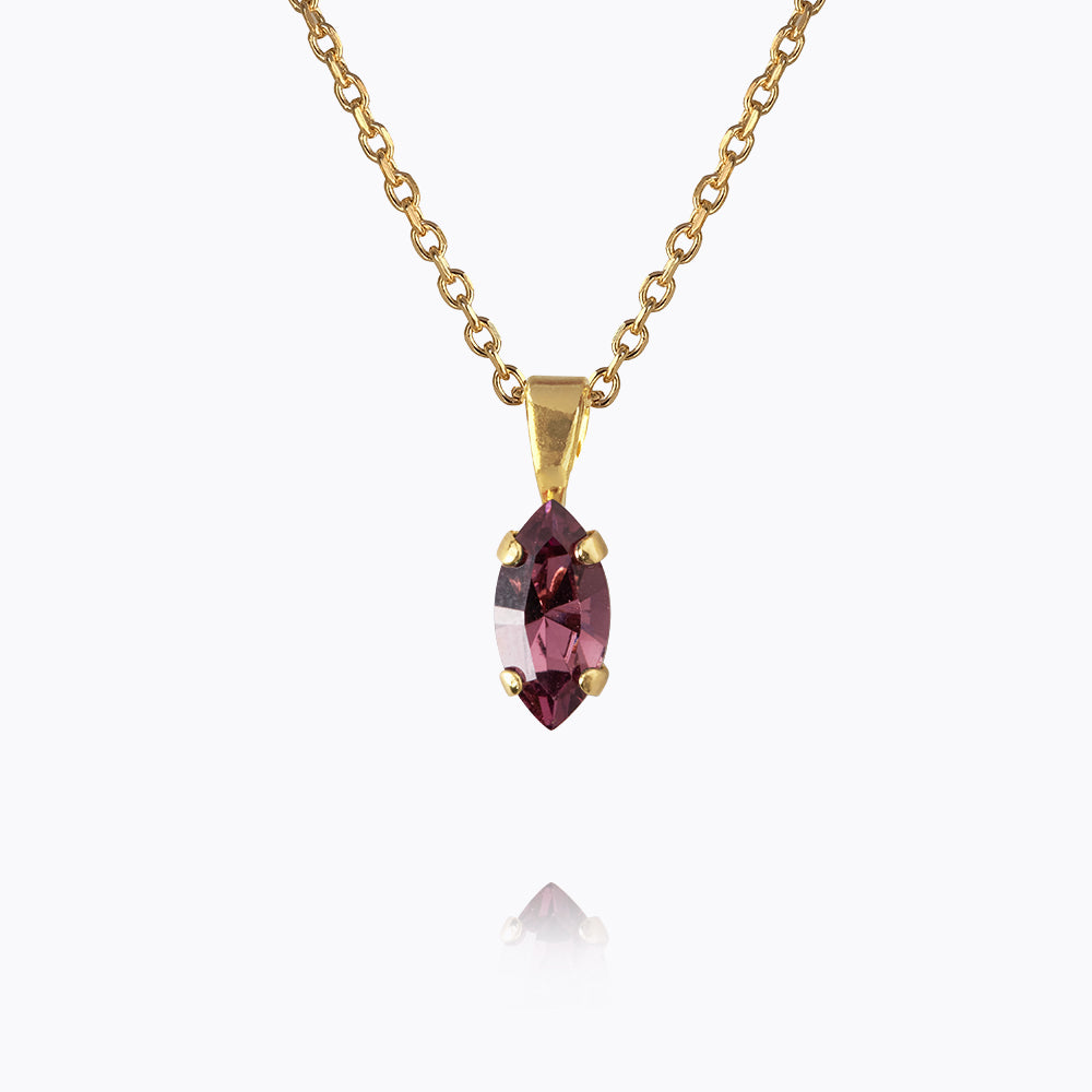 Petite Navette Necklace with Iris Design - Elegant Dainty Pendant for Women | Perfect for Everyday Wear, Date Nights & Special Occasions