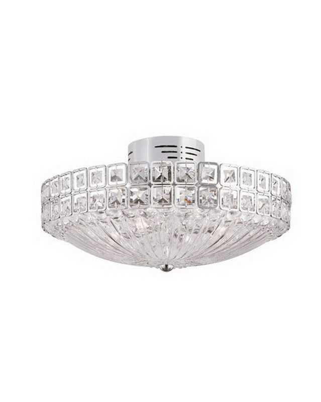 Trans Globe Lighting MDN 909 12-Light Semi-Flush Ceiling Mount - Polished Chrome & Crystal Chandelier for Dining Room, Bedroom, or Foyer Lighting