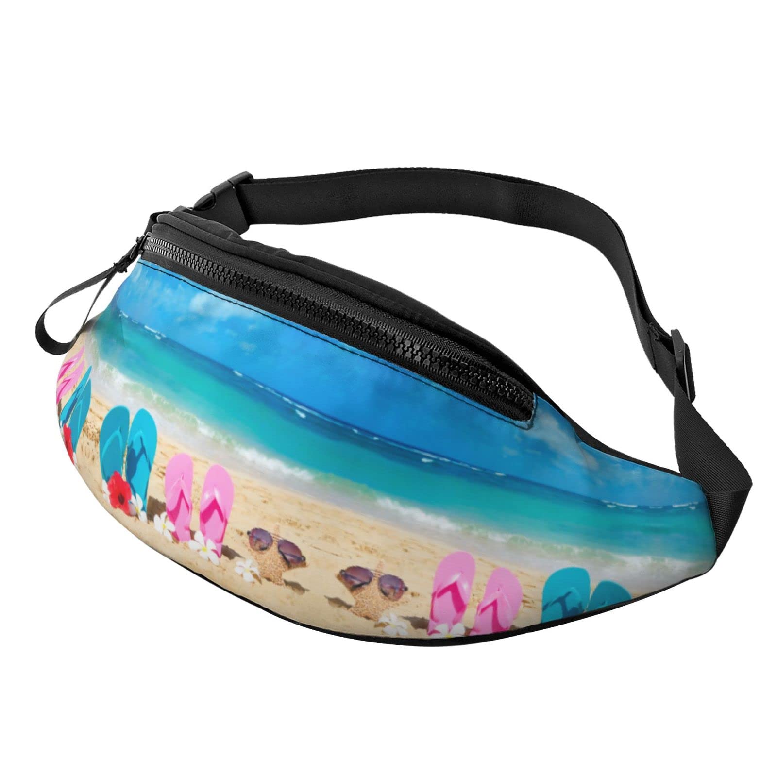 Funny Tropical Beach Leaves Fanny Pack for Men & Women - Adjustable Waist Bag for Travel, Sports, Hiking, Festivals & Outdoor Adventures