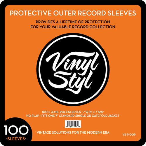 7-Inch/45 RPM Vinyl Record Sleeves - 7 9/16 x 7 5/8 Inches, 3 Mil Thick Protective Outer Sleeves (Pack of 100) - Ideal for Record Collectors & DJs to Preserve & Organize Vinyl Collections
