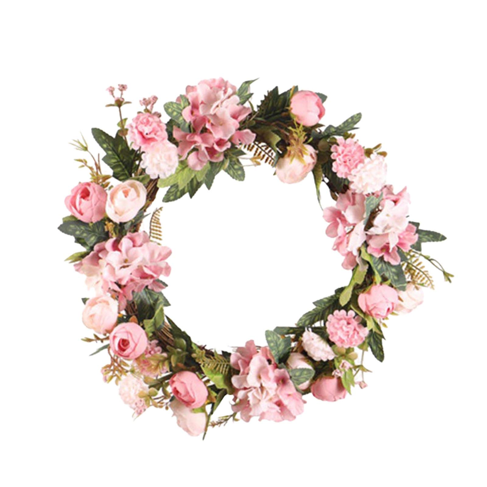 Artificial Plastic Leaf Wreath - Spring Door & Wall Decor for Home