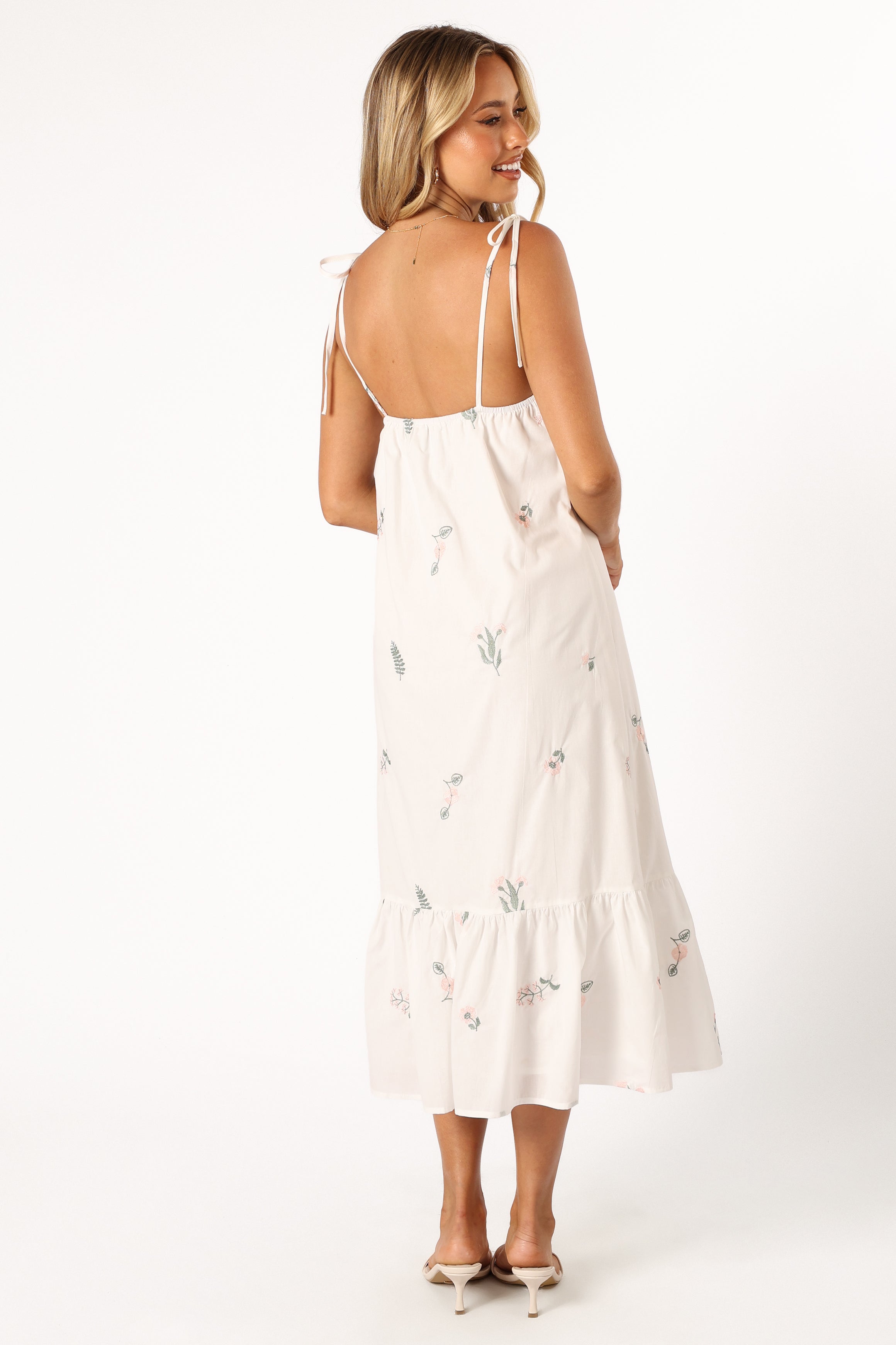 Emmett Ruffle Hem Midi Dress - Floral Print Summer Dress for Women | Perfect for Beach Vacations, Garden Parties & Date Nights