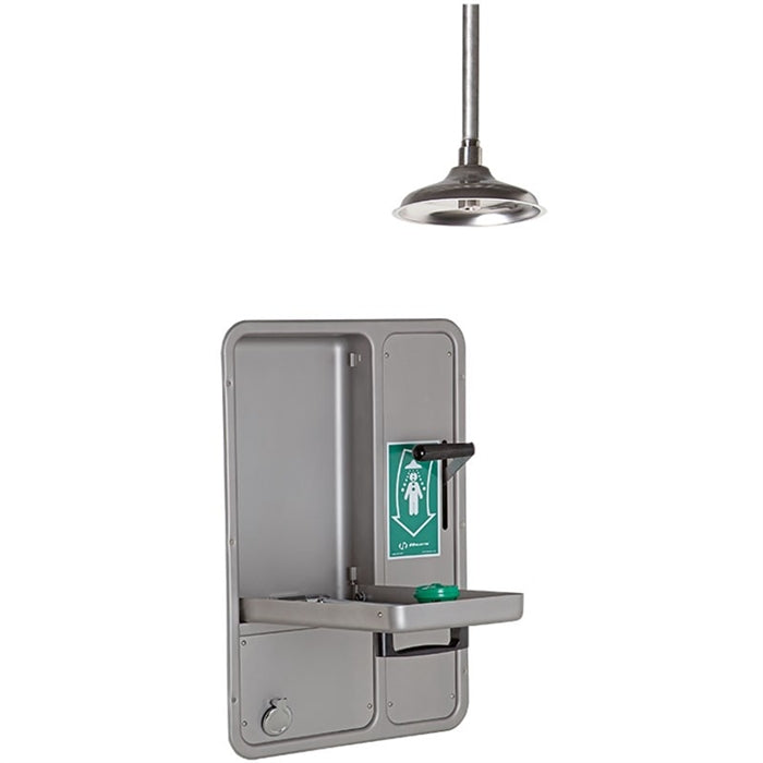 Haws 8356WCDD AXION MSR Barrier-Free Recessed Emergency Shower & Eye/Face Wash Station - ANSI Compliant for Laboratories, Industrial Safety & Chemical Spill Response
