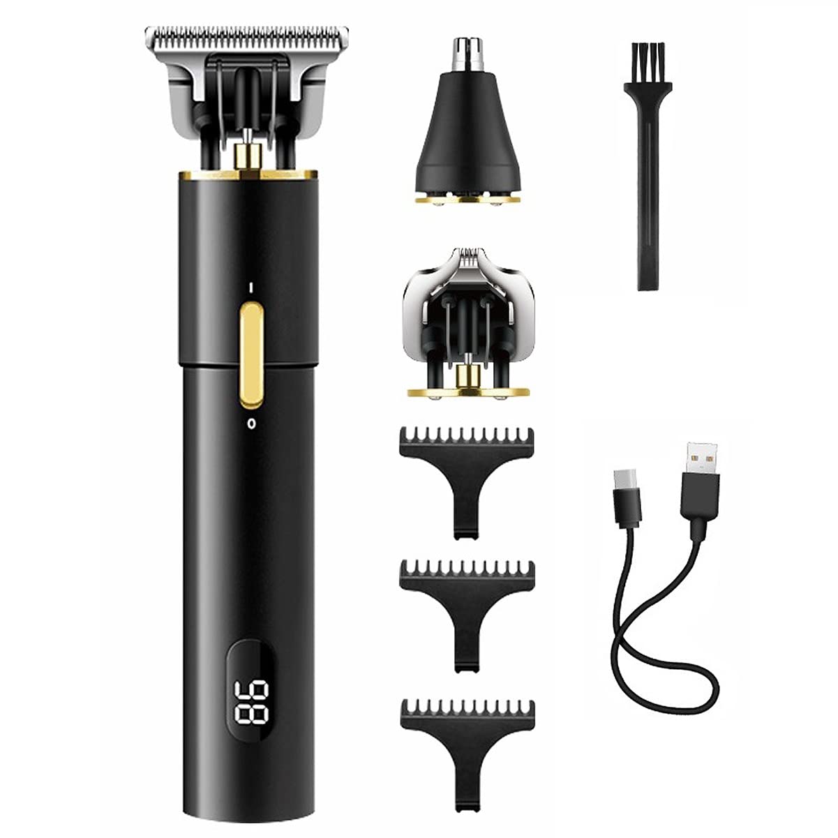 Professional Hair Clippers for Men - Electric Beard Trimmer, Nose Hair Shaver & LCD Smart Razor Kit | Perfect for Home Grooming, Travel & Barber Use