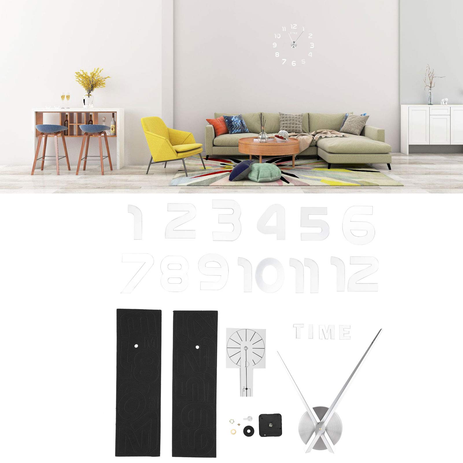Stylish Acrylic Mirror Wall Clock - Durable Modern Home Decor for Living Room, Bedroom, Kitchen & Office (Silver) | Perfect for TV Wall Decor & Space-Saving Design