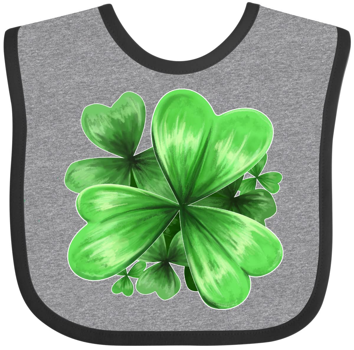 Inktastic Painted Clover Patch Shamrocks Baby Bib - St. Patrick's Day Bib for Babies & Toddlers - Perfect for St. Paddy's Day Celebrations, Irish-Themed Parties & Photo Shoots