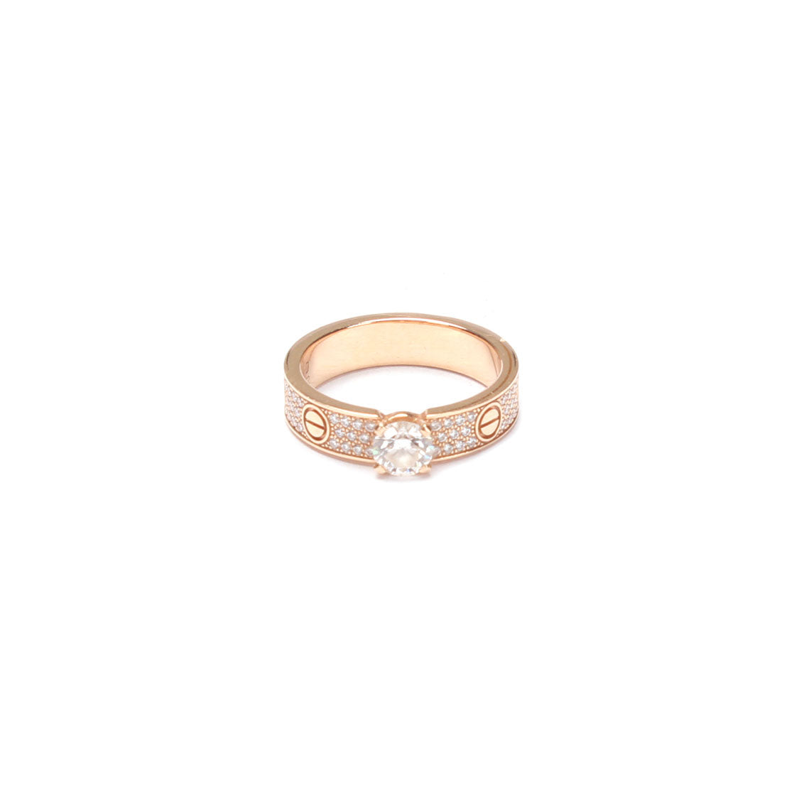 18K White Gold Diamond Pave Love Solitaire Engagement Ring for Women - Perfect for Proposals, Anniversaries & Special Occasions
