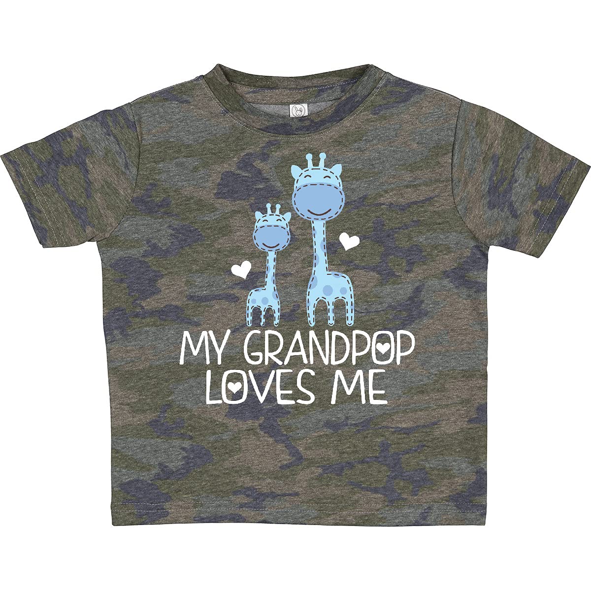 Grandpop Loves Me Boys Giraffe Print Toddler T-Shirt - Cute Animal Graphic Tee for Grandsons - Perfect for Family Outings & Playdates
