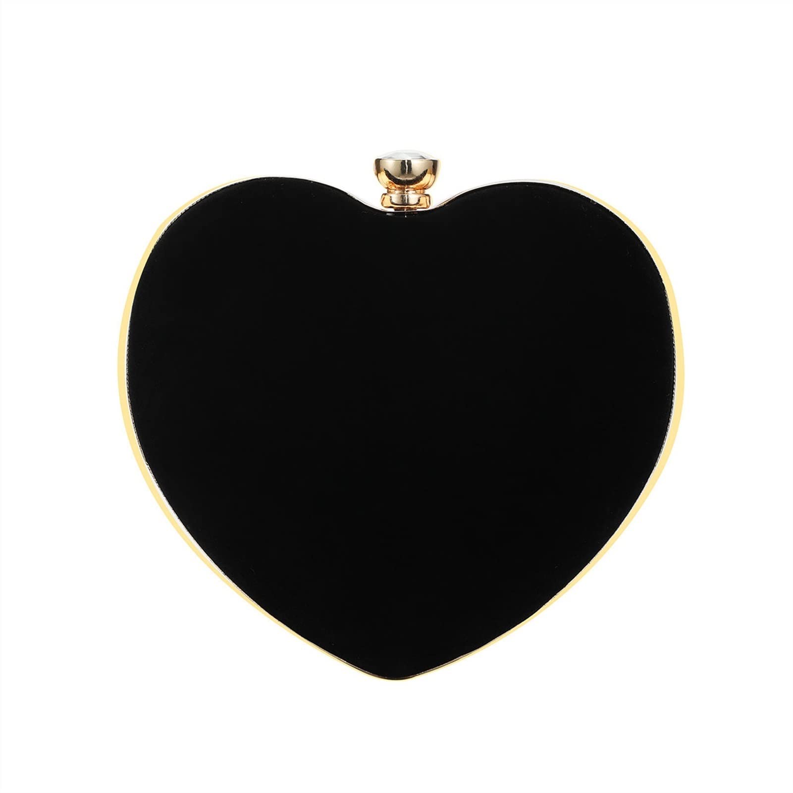 LLYUNDING Women's Velvet Heart-Shaped Evening Clutch Purse - Elegant Black Solid Evening Bag for Weddings, Parties, Prom & Special Occasions | Perfect for Date Nights, Galas & Formal Events