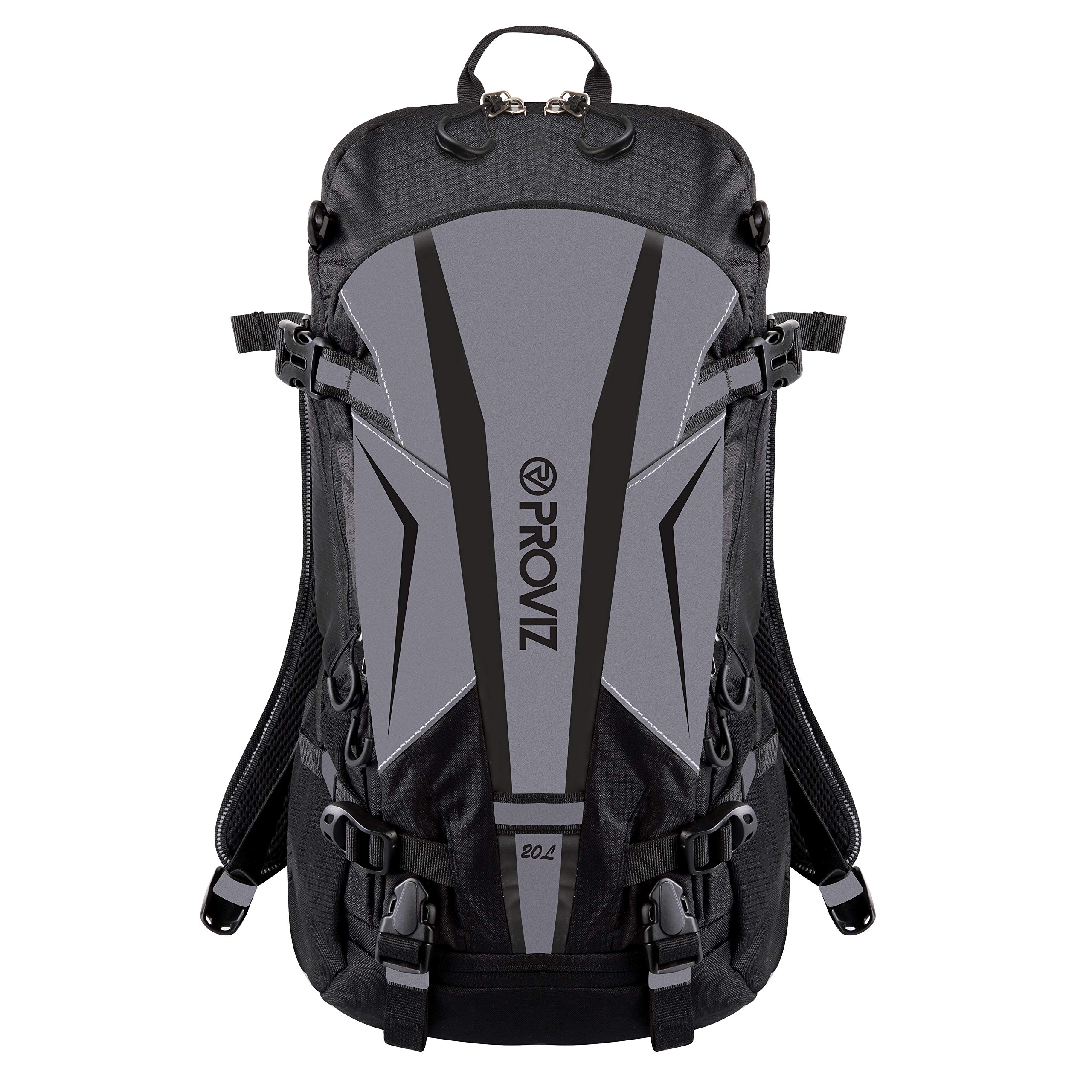 Proviz REFLECT360 20L Reflective Backpack - High Visibility Cycling, Running & Commuting Bag for Sports & Outdoor Activities - Waterproof Black Rucksack for Night Safety