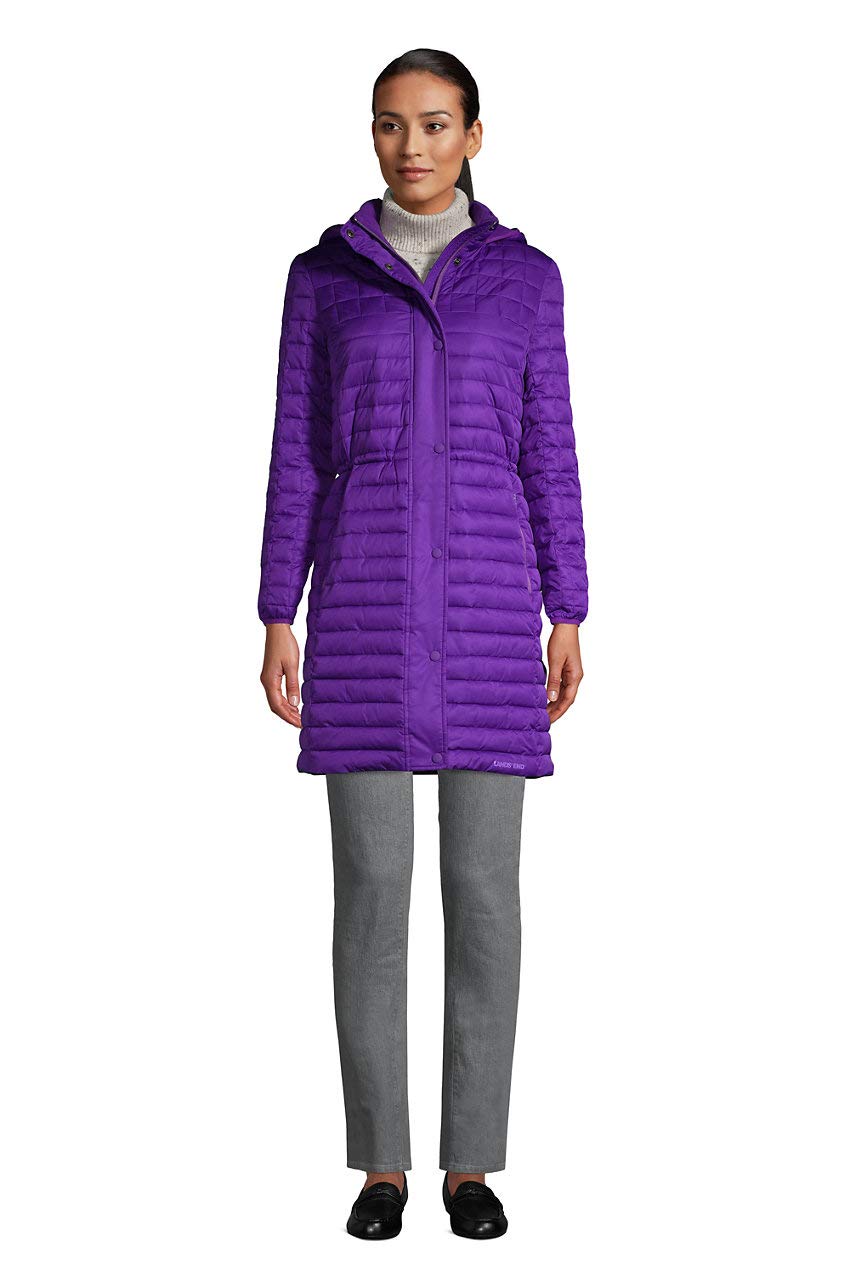 Lands' End Women's Fleece Lined Insulated Winter Coat with Hood - Warm Waterproof Windproof Jacket for Cold Weather - Perfect for Snowboarding, Skiing & Outdoor Activities
