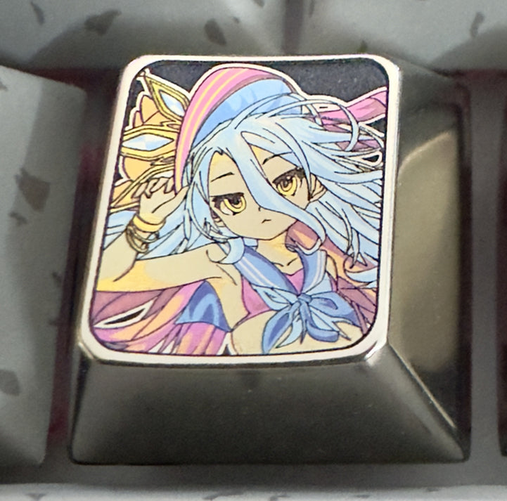 NO GAME NO LIFE Titanium Alloy Custom Engraved Keycaps - Personalized Mechanical Keyboard Keycaps for Gaming, Typing & Custom PC Builds