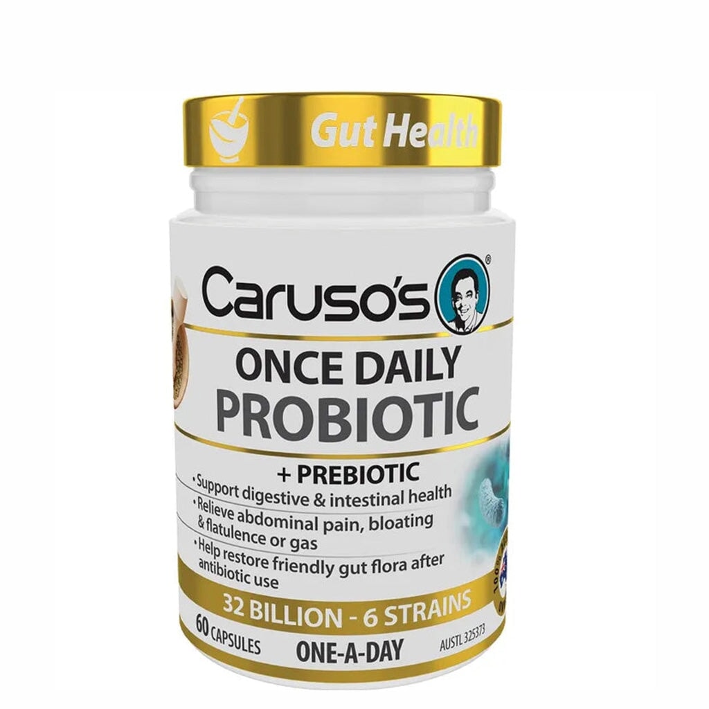 CARU Probiotic Daily Supplement for Kids & Adults - 60 Capsules - Supports Digestive & Immune Health - Perfect for Travel, School & Daily Wellness