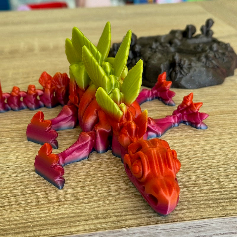 3D Printed Stegosaurus Skeleton Model with Display Base - Dinosaur Decor for Home Office, Science Classroom & Gifts for Paleontology Enthusiasts