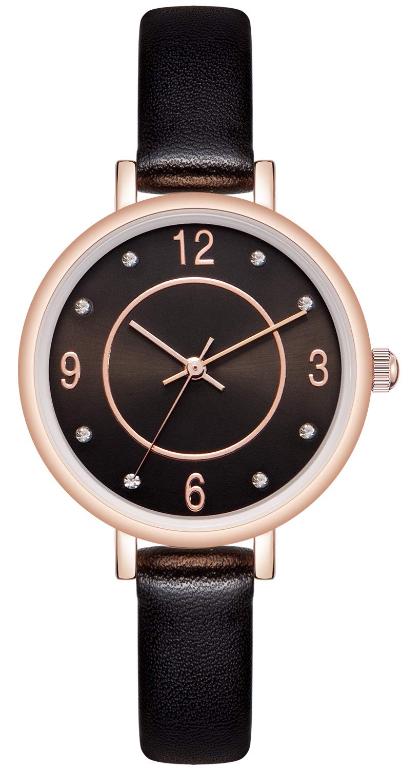 NUOVO Women's Leather Watch - Classic Analog Display, Black Strap - Perfect for Office, Casual & Formal Occasions