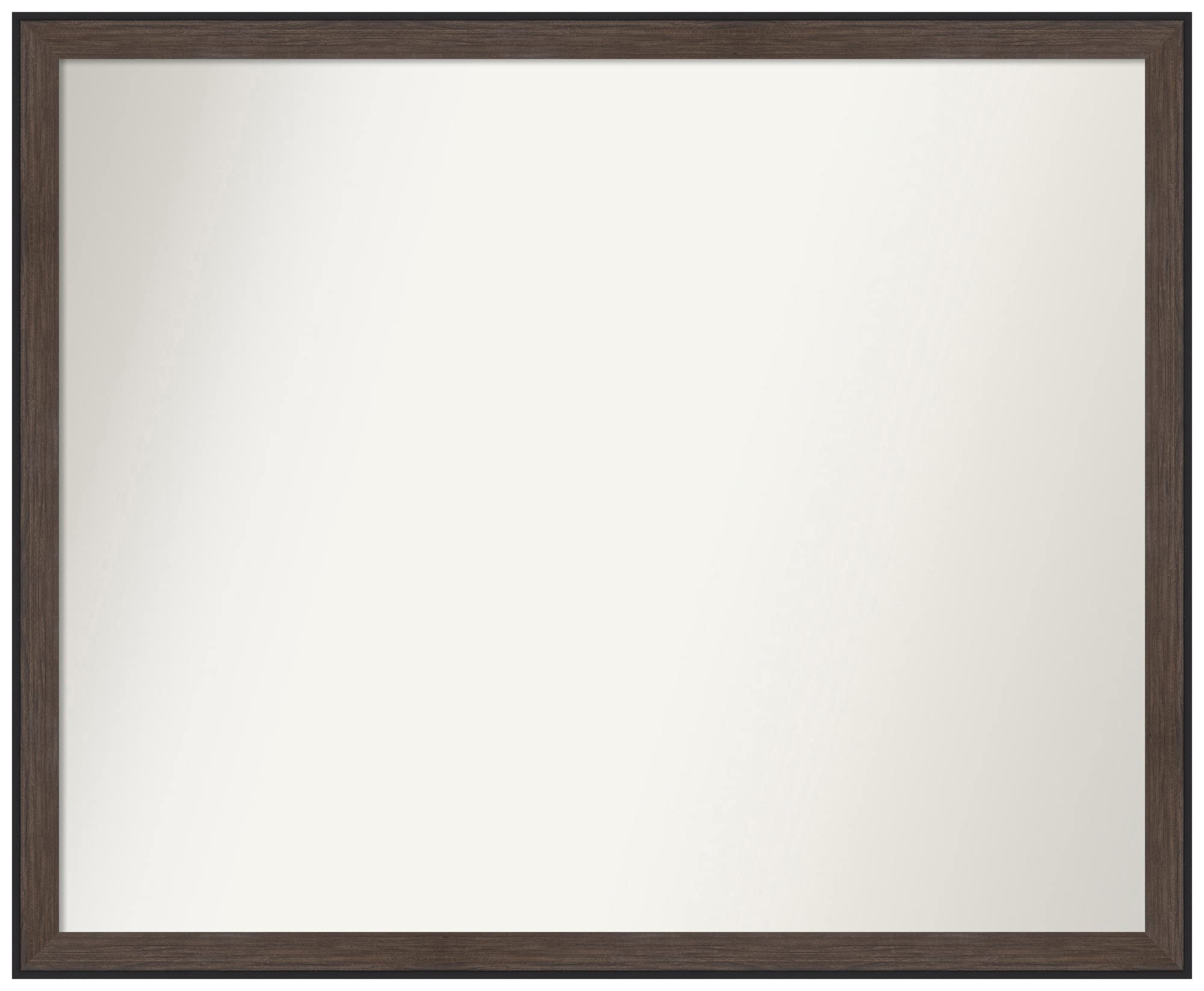 Amanti Art Non-Beveled Custom Wall Mirror - 22.75 x 27.75 Inch Brown Narrow Frame - Bathroom, Bedroom, Living Room Decor - Various Custom Sizes Available