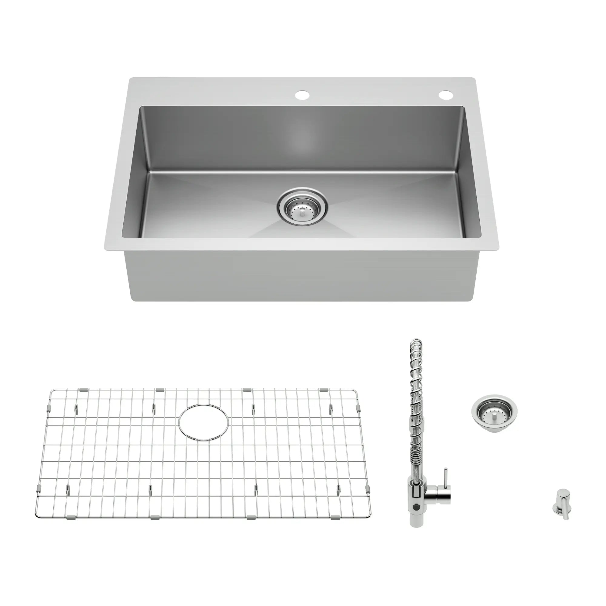 33 x 22 Inch Stainless Steel Kitchen Sink with Semi Pro Faucet - Culver® Premium Undermount Sink for Modern Kitchens, Dishwashing & Food Prep