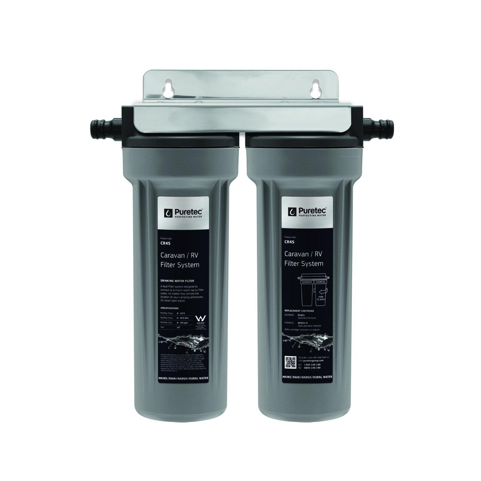 Puretec CR Series Caravan/RV Water Filter Kit (16 LPM) - High Flow RV Water Filtration System for Clean Drinking Water on Road Trips & Camping Adventures
