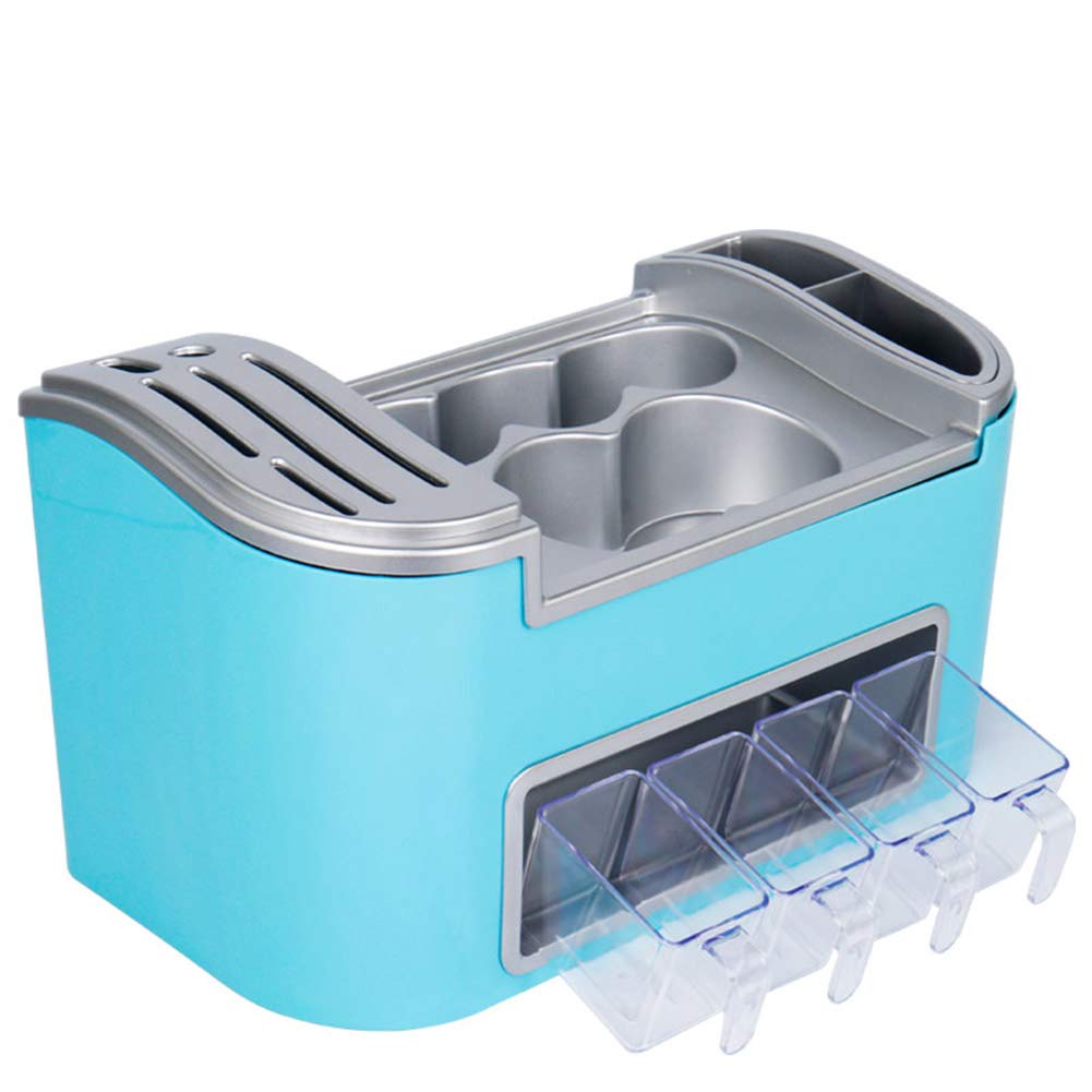 Multifunctional Blue Wall Mount Storage Rack - Kitchen Organizer Shelf Basket for Oven, Cupboard & Pantry | Space-Saving Home & Office Storage Solution
