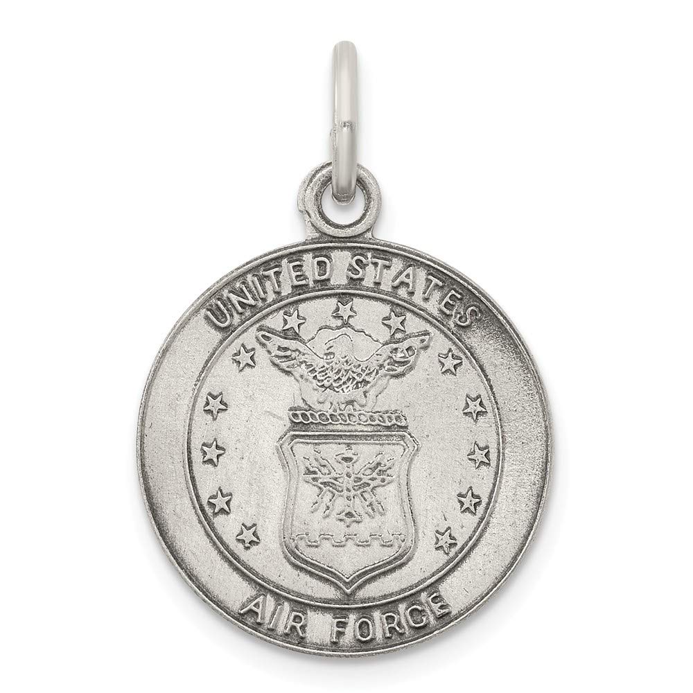 Authentic Sterling Silver US Air Force Medal Charm Pendant - Military Jewelry Gift for Veterans, Airmen & Collectors - Perfect for Necklaces, Bracelets & Keepsakes