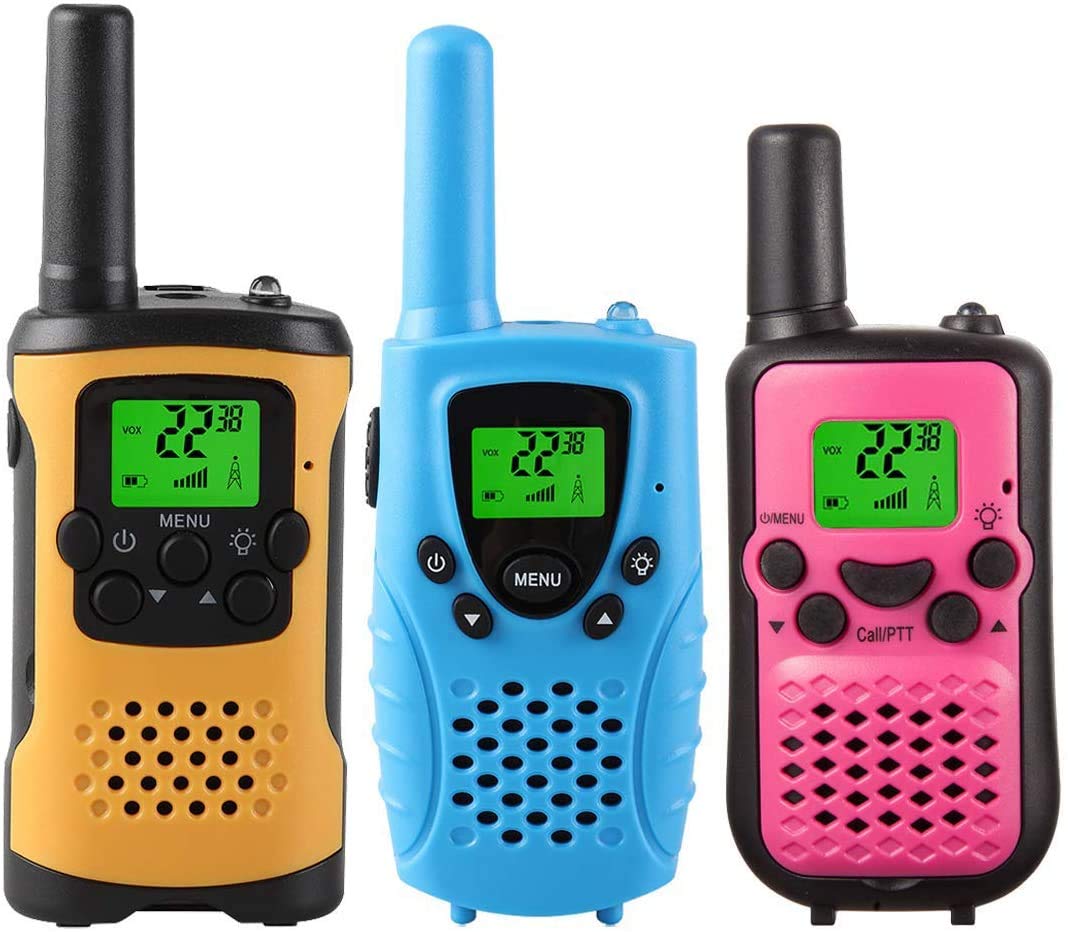 inYYTer 3 Pack Kids Walkie Talkies - 2 Way Radios with 4KM Long Range, Rechargeable Walky Talky for Boys & Girls Ages 3-12 - Perfect for Outdoor Adventures, Camping, Hiking & Family Games
