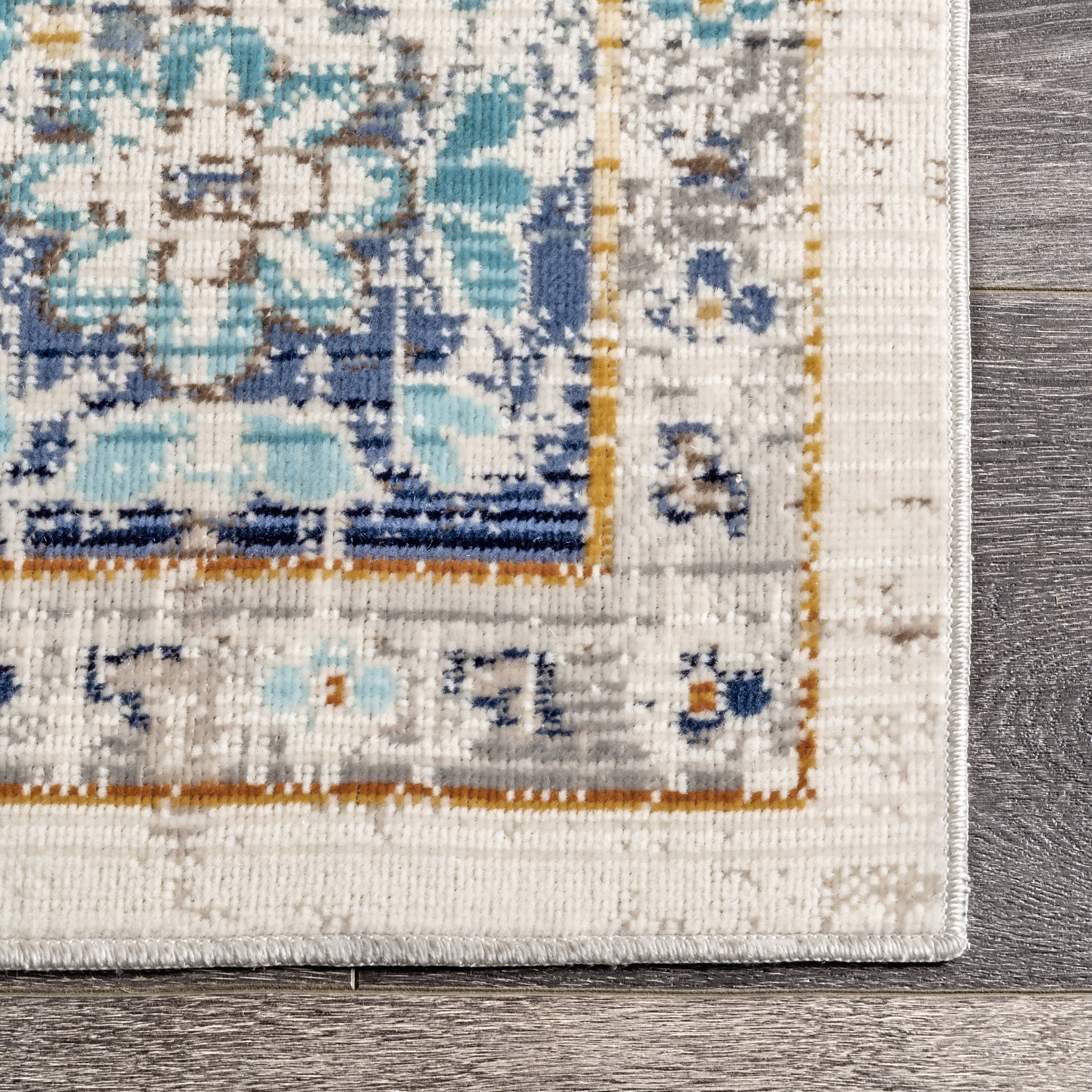 Blue Fading Token Rug - Handmade Bohemian Style Area Rug for Living Room, Bedroom & Home Decor