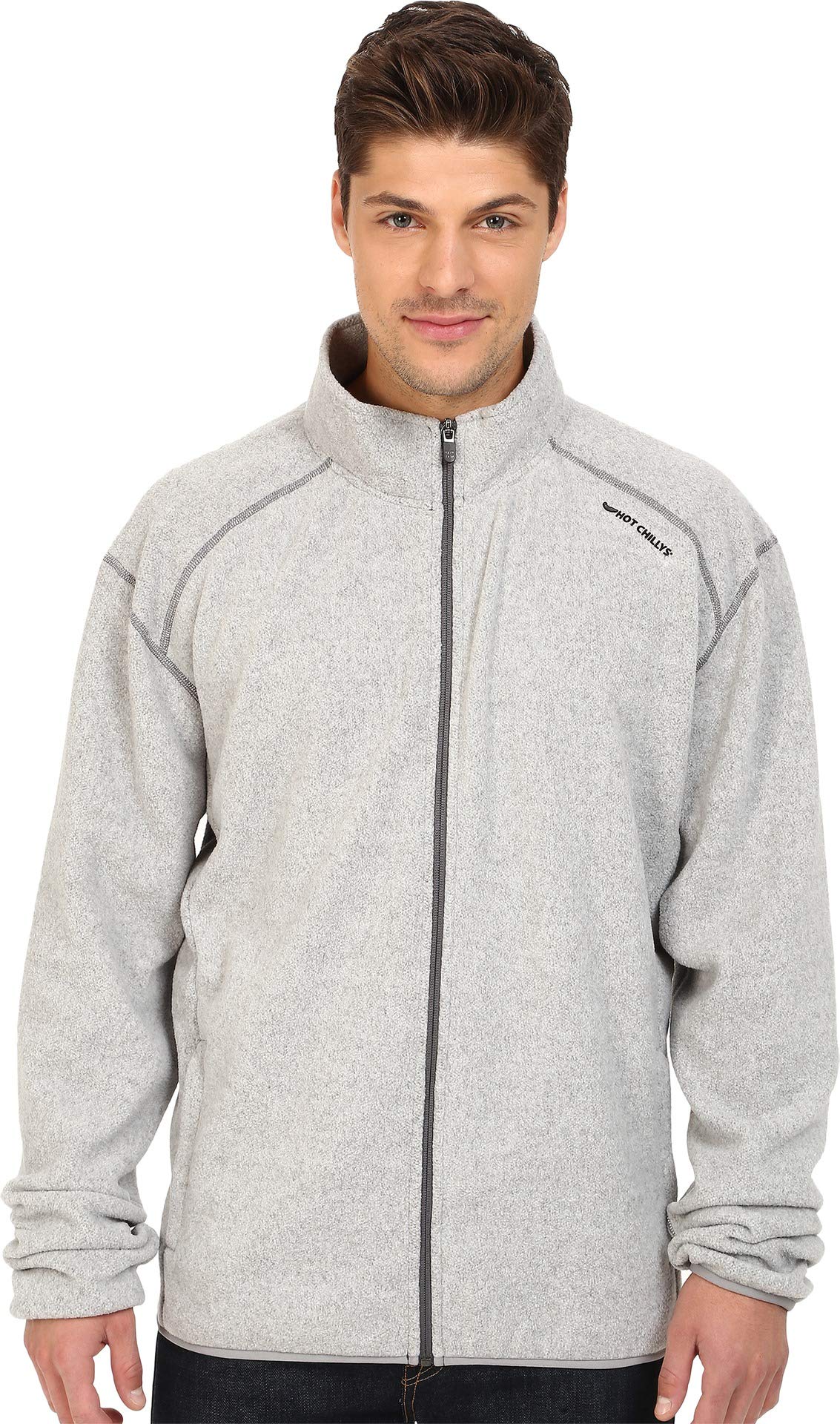 Hot Chillys Men's Baja Fleece Zip Jacket with Binding - Warm & Cozy Fleece Pullover for Outdoor Activities, Camping & Hiking