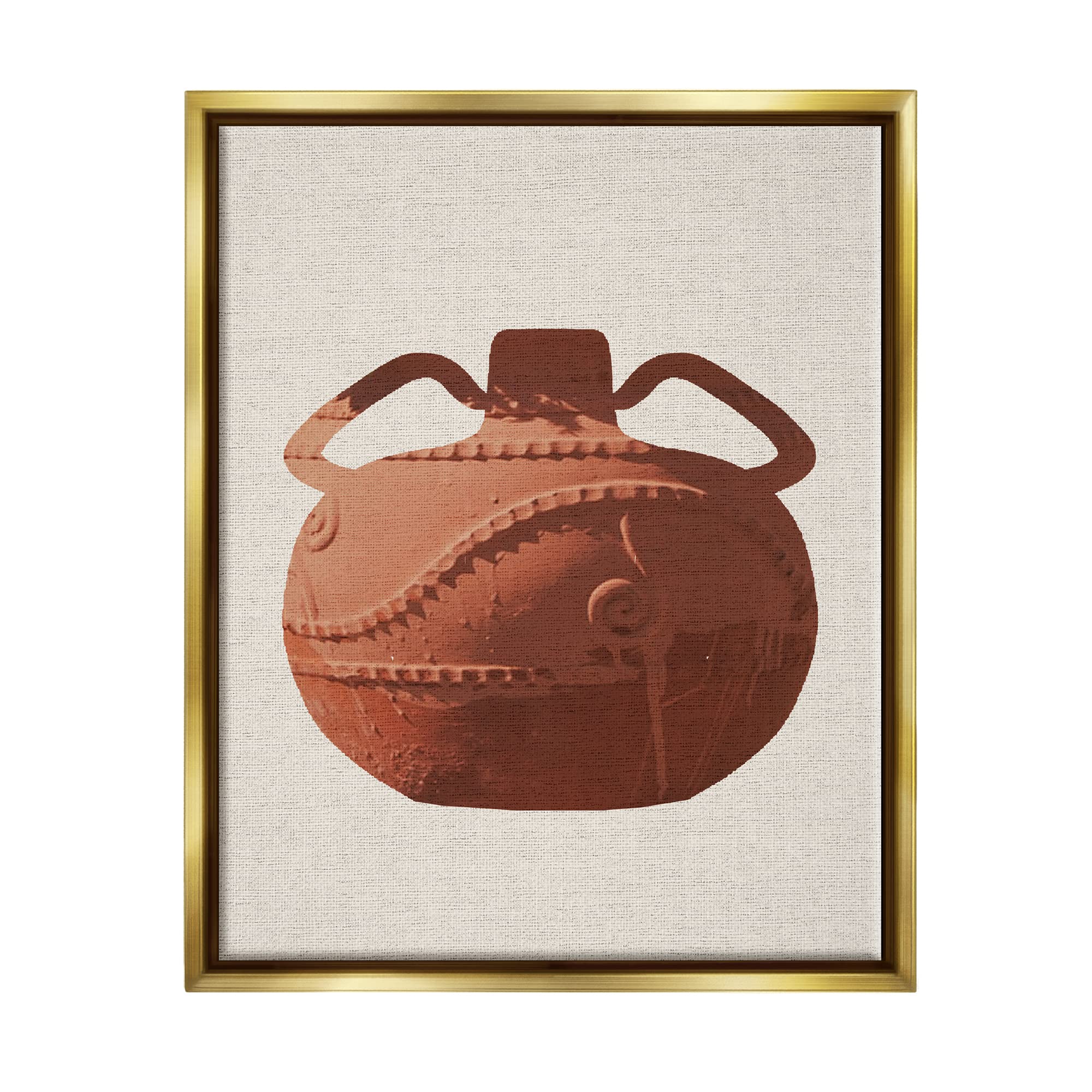 Stupell Industries Ancient Clay Urn - Modern Still Life Brown Pottery Vase - Handcrafted Home Decor by Daphne Polselli - Perfect for Living Room, Dining Table & Office Decoration