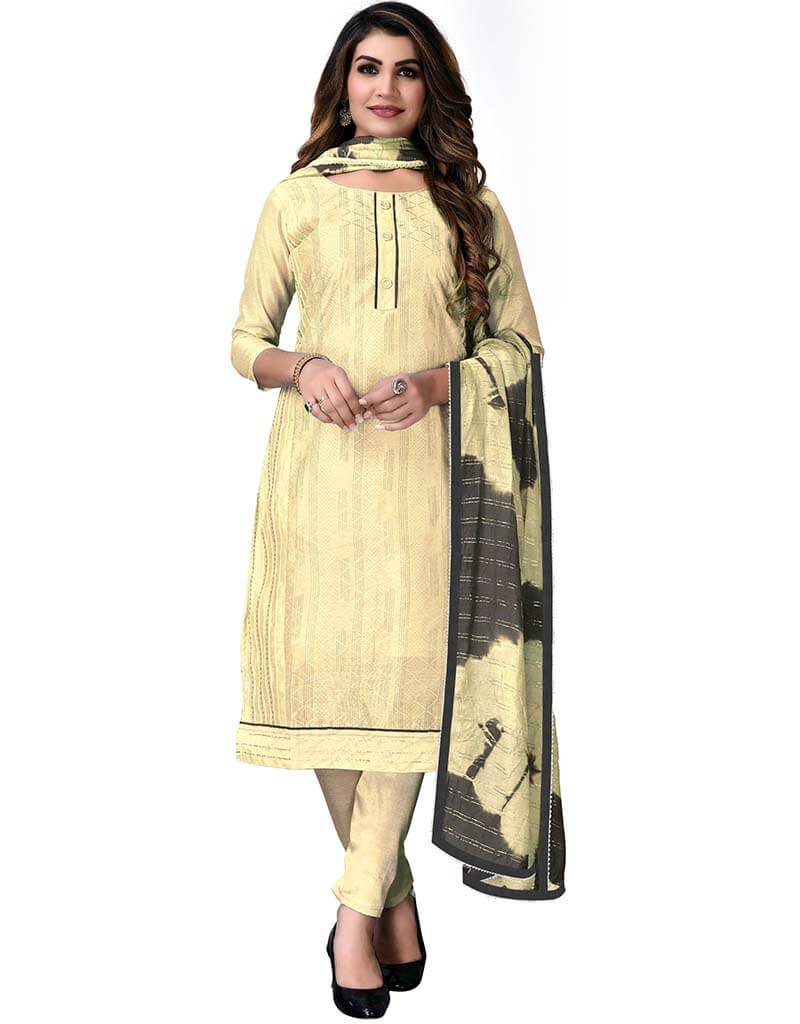 Beige Modal Chanderi Pant Salwar Suits for Women - Comfortable & Stylish Indian Ethnic Wear - Perfect for Festivals, Weddings & Special Occasions