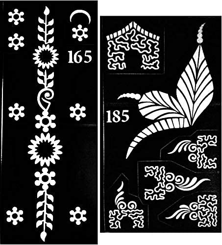 Premium Henna Tattoo Stencil Kit for Hands, Body, Fingers & Face - Temporary Mehndi Art Designs for Kids, Women & Girls (Design Tatto-41, Black, Medium Size) - Perfect for Parties, Weddings, Festivals & DIY Body Art Projects
