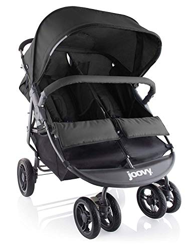 Joovy Scooter X2 Double Stroller for Twins - Side by Side Baby Stroller with Large Storage Basket, 30 Inch Wide, Black | Perfect for Park Walks, Shopping & Travel with Two Kids