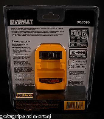 DEWALT 12V/20V Max Lithium Ion USB Charger Power Source DCB090 - Fast Charging for Power Tools & Devices - Perfect for Job Sites, Camping & Emergency Power Backup