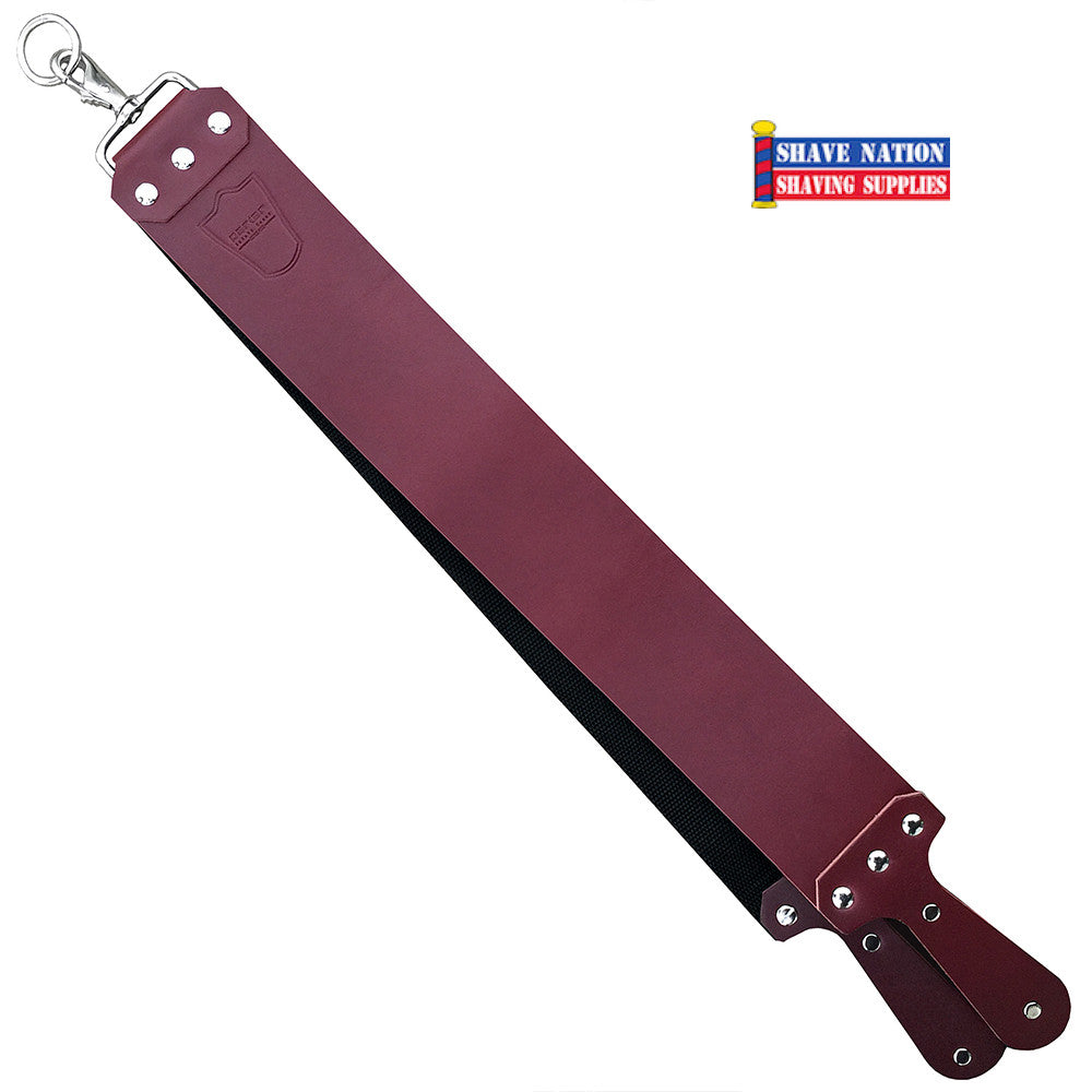 Premium Parker Latigo Leather Razor Strop for Straight Razor - Red Leather Honing Strop for Barbers & Shaving Enthusiasts - Perfect for Professional Barber Shops & Home Grooming Kits