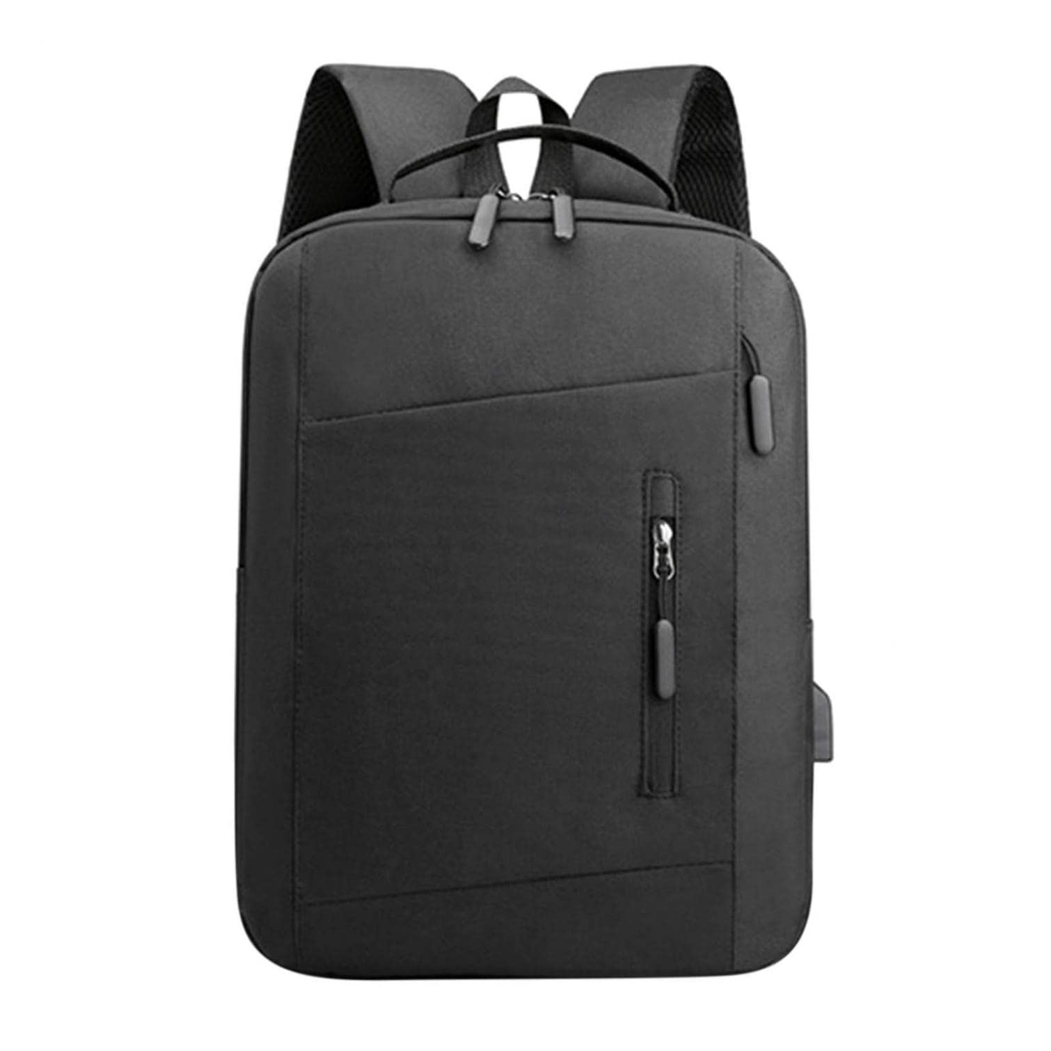 Unisex Laptop Backpack with USB Charging Port - 15.6 Inch Waterproof Travel Backpack for College Students & Professionals - Durable School Bookbag for Men & Women (Black) - Perfect for Work Commute, Campus Life & Business Trips