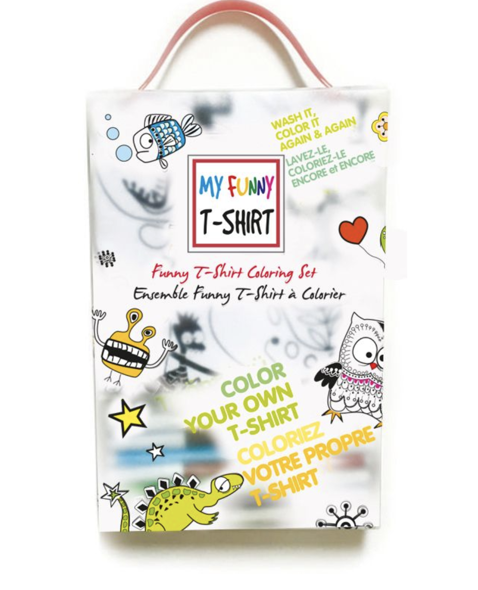 Washable & Reusable Dinosaur Coloring T-Shirt Set for Kids - Fun DIY Activity Shirts for Birthday Parties, Arts & Crafts, and Creative Playtime