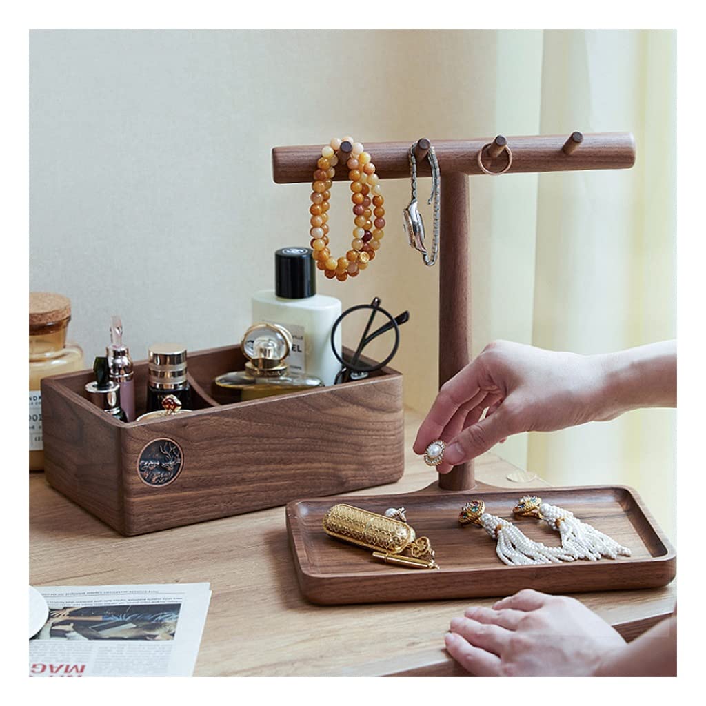 Wooden Key Bowl & Jewelry Tray - Entryway Organizer with Valet Tray for Men, Ring Dish Holder, Dresser Decor Storage Box - Perfect for Home Entryway, Bedroom Dresser & Office Desk Organization