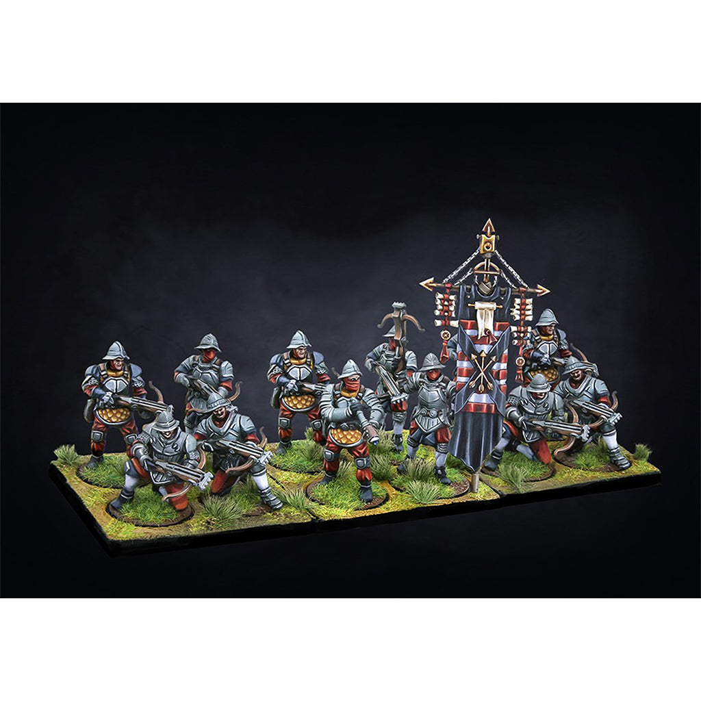 Hundred Kingdoms: Mercenary Crossbowmen - Medieval Miniature Figures for Tabletop Wargaming & Strategy Games - Perfect for Warhammer, D&D, and Historical Battles