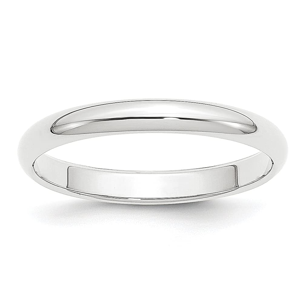 Platinum 3mm Half Round Wedding Band Ring - Size 11.5 Classic Domed Engagement Ring for Women - Perfect Anniversary, Valentine's Day & Bridal Jewelry Gift for Her
