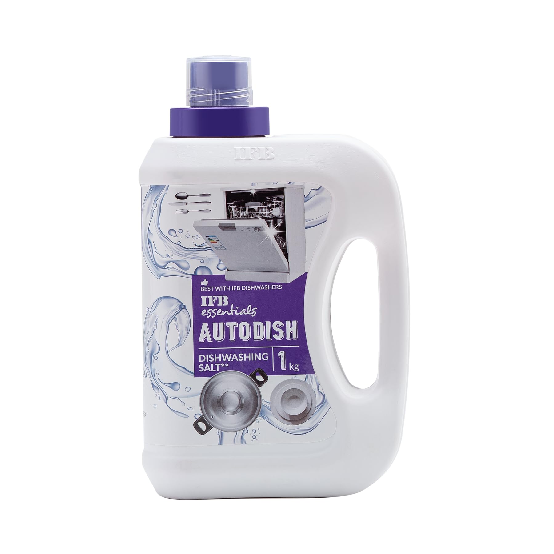 IFB Essentials Autodish Dishwasher Salt - 1kg (2.2 lb) for Water Softening & Limescale Prevention | Perfect for Dishwashers & Hard Water Areas