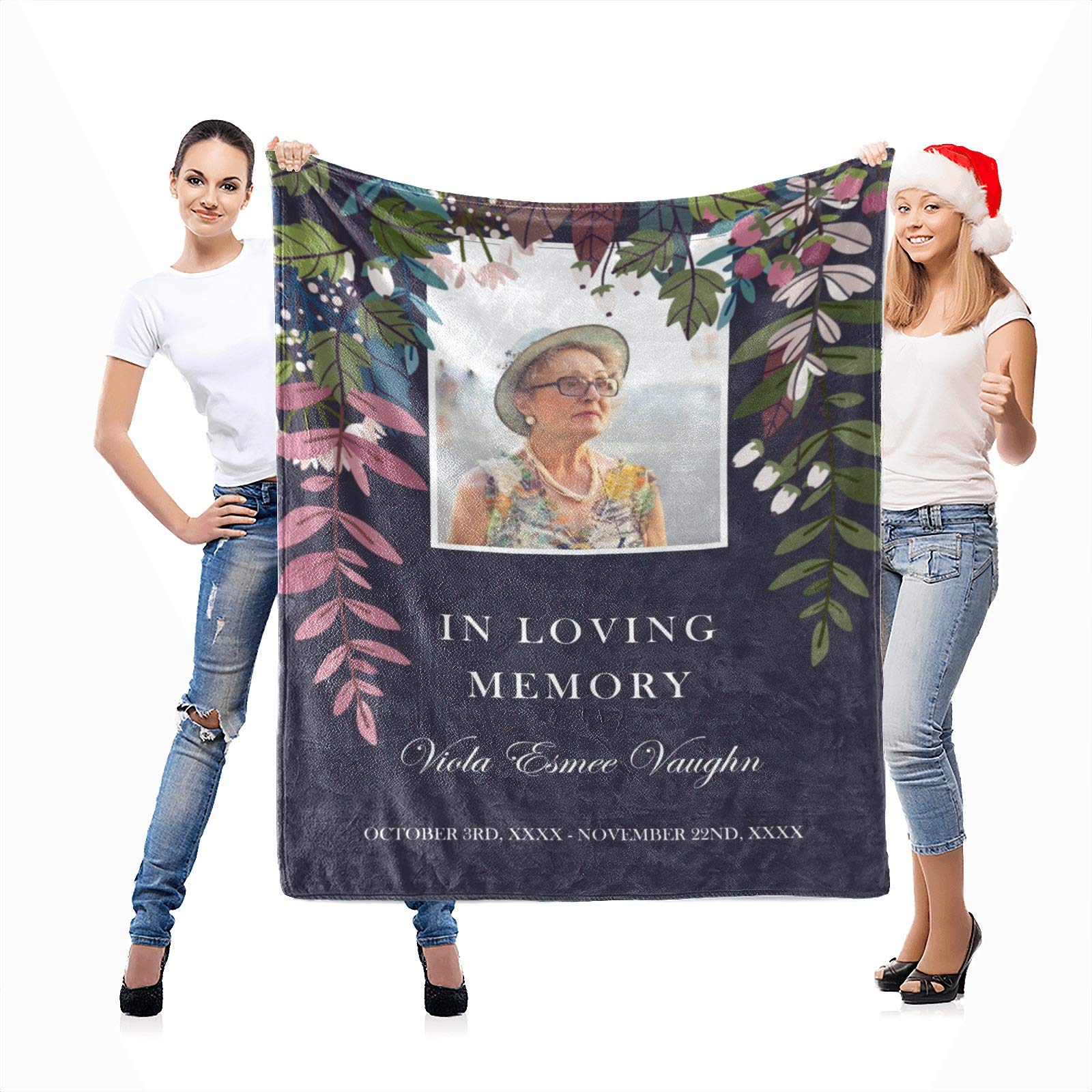 Personalized Memorial Photo Blanket - Custom In Loving Memory Throw Blanket with Your Photo (40