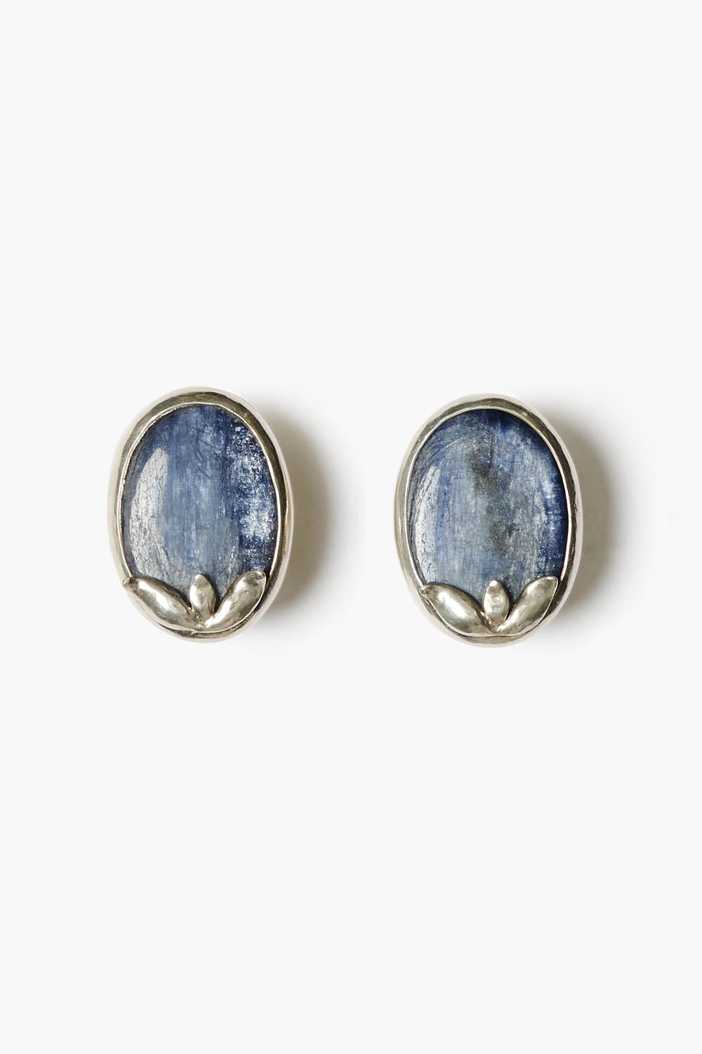 Juniper Clip On Earrings with Genuine Kyanite Stones - Hypoallergenic Non-Pierced Ear Jewelry for Women - Perfect for Parties, Weddings & Special Occasions