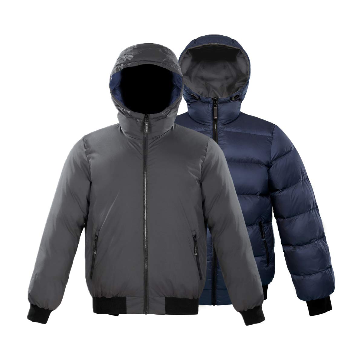 Triple F.A.T. Goose Verso Reversible Down Puffer Jacket for Men - Waterproof Winter Coat with Hood - Warm Parka for Snow, Skiing & Outdoor Activities