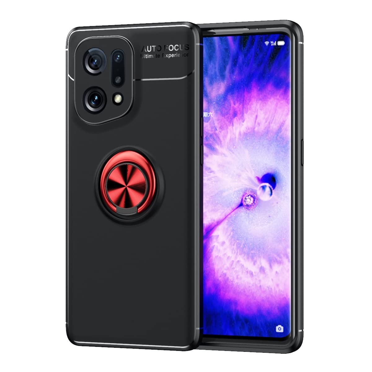 Premium Slim TPU Shockproof Phone Case for Oppo Find X5 - 360° Rotating Magnetic Ring with Kickstand | Heat Dissipation & Anti-Fall Protection | Perfect for Work, Travel & Outdoor Activities