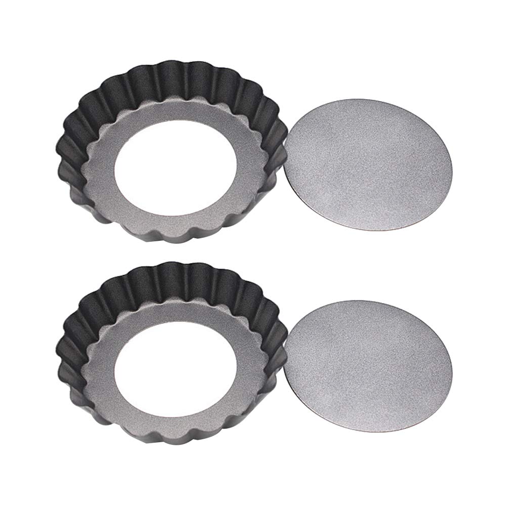 DOITOOL 2-Pack Non-Stick Round Baking Pans - 10x2cm Mini Tart Pans for Bread, Cake & Pastry - Perfect for Home Baking, Dessert Making & Party Treats