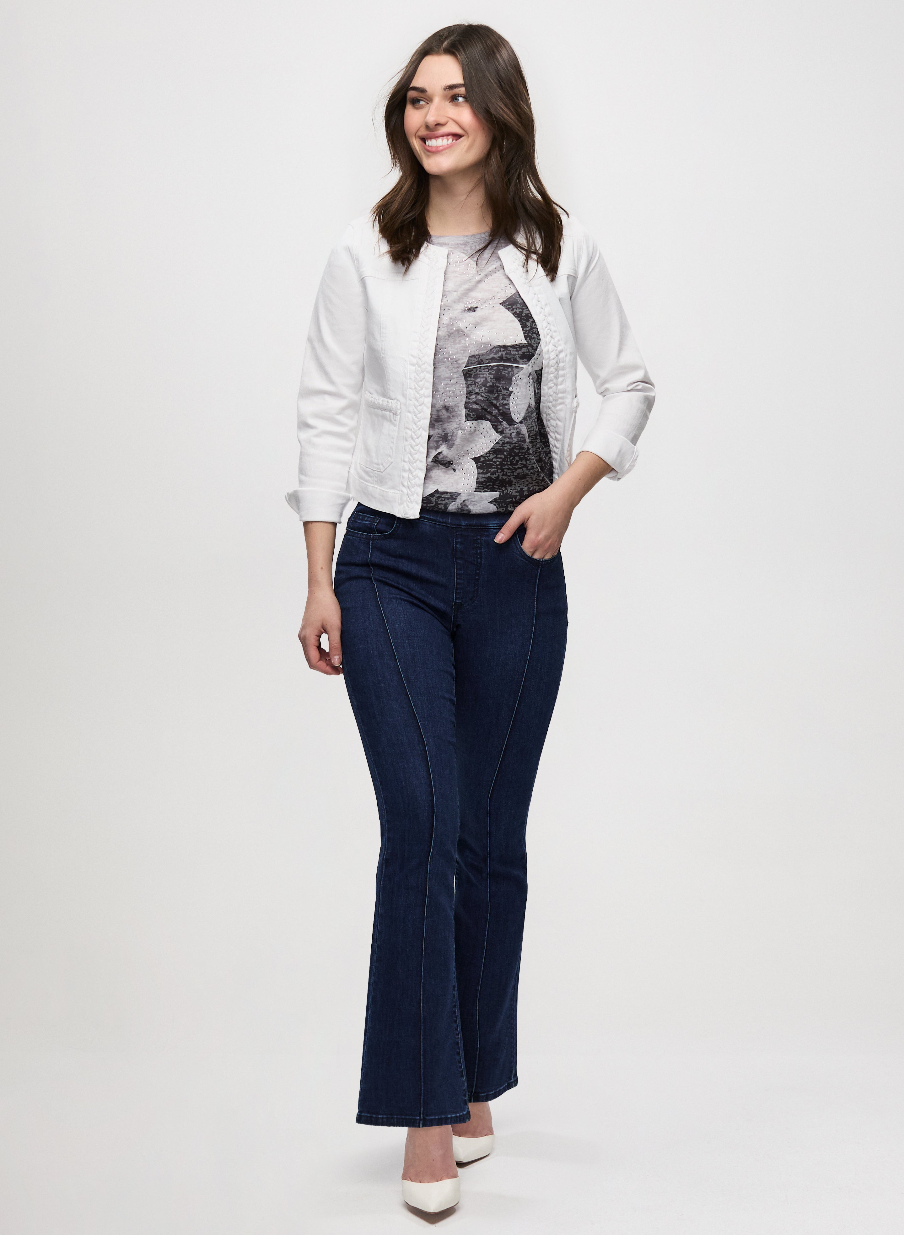 Braided Trim Denim Jacket & Bootcut Jeans Set for Women - Vintage Western Style Outfit for Casual Wear and Country Music Festivals