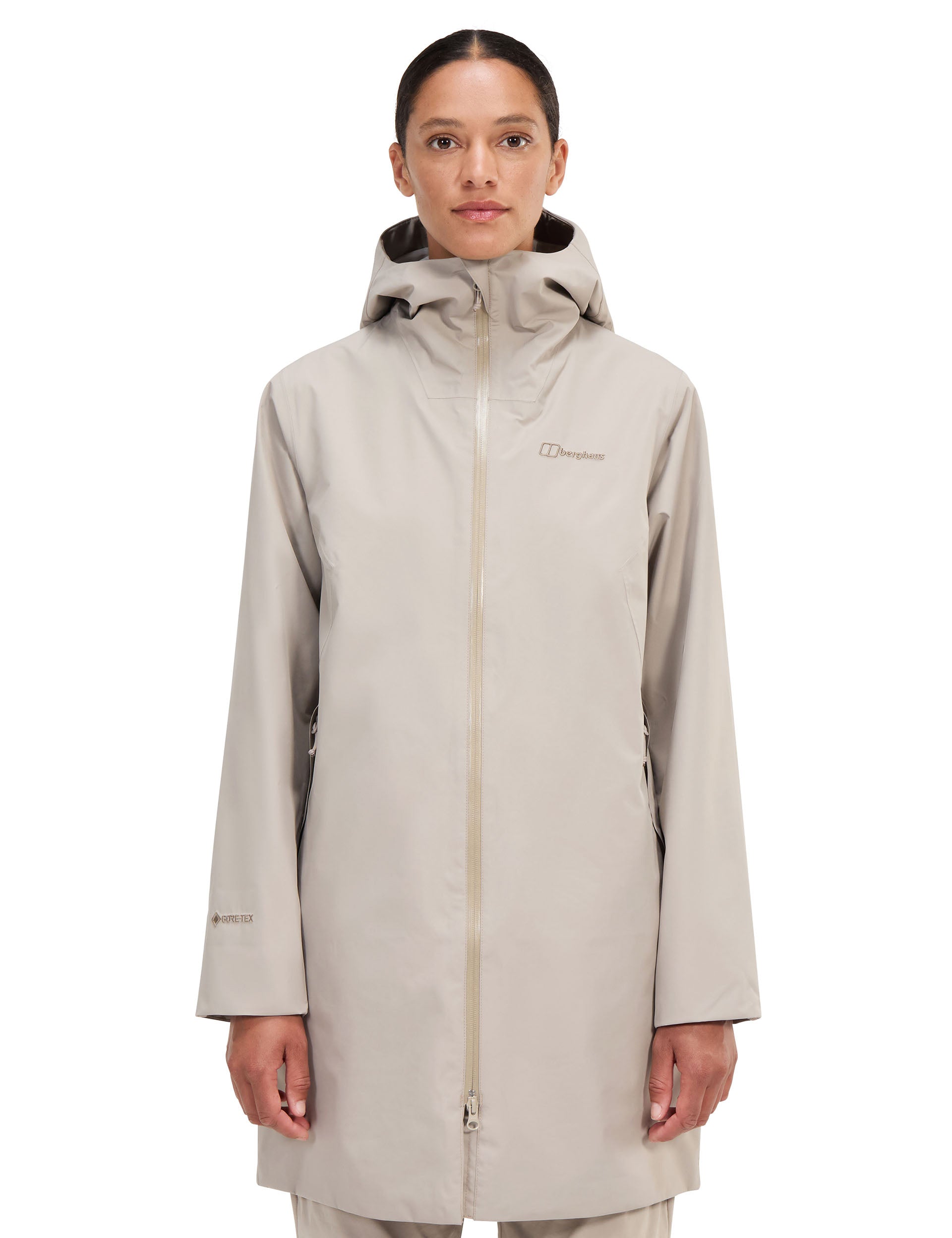 Ashberry Gore-Tex Waterproof Jacket for Men & Women - Lightweight Windproof Raincoat with Hood - Outdoor Hiking, Camping & Travel Essentials (Taupe)