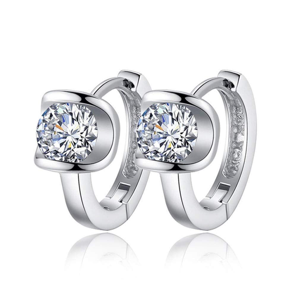 925 Sterling Silver Hoop Earrings for Women - Angel Kiss Crystal Studs & Dangle Drop Earrings | Hypoallergenic Fashion Jewelry Gift Set (1 Pair) | Perfect for Parties, Weddings & Everyday Wear