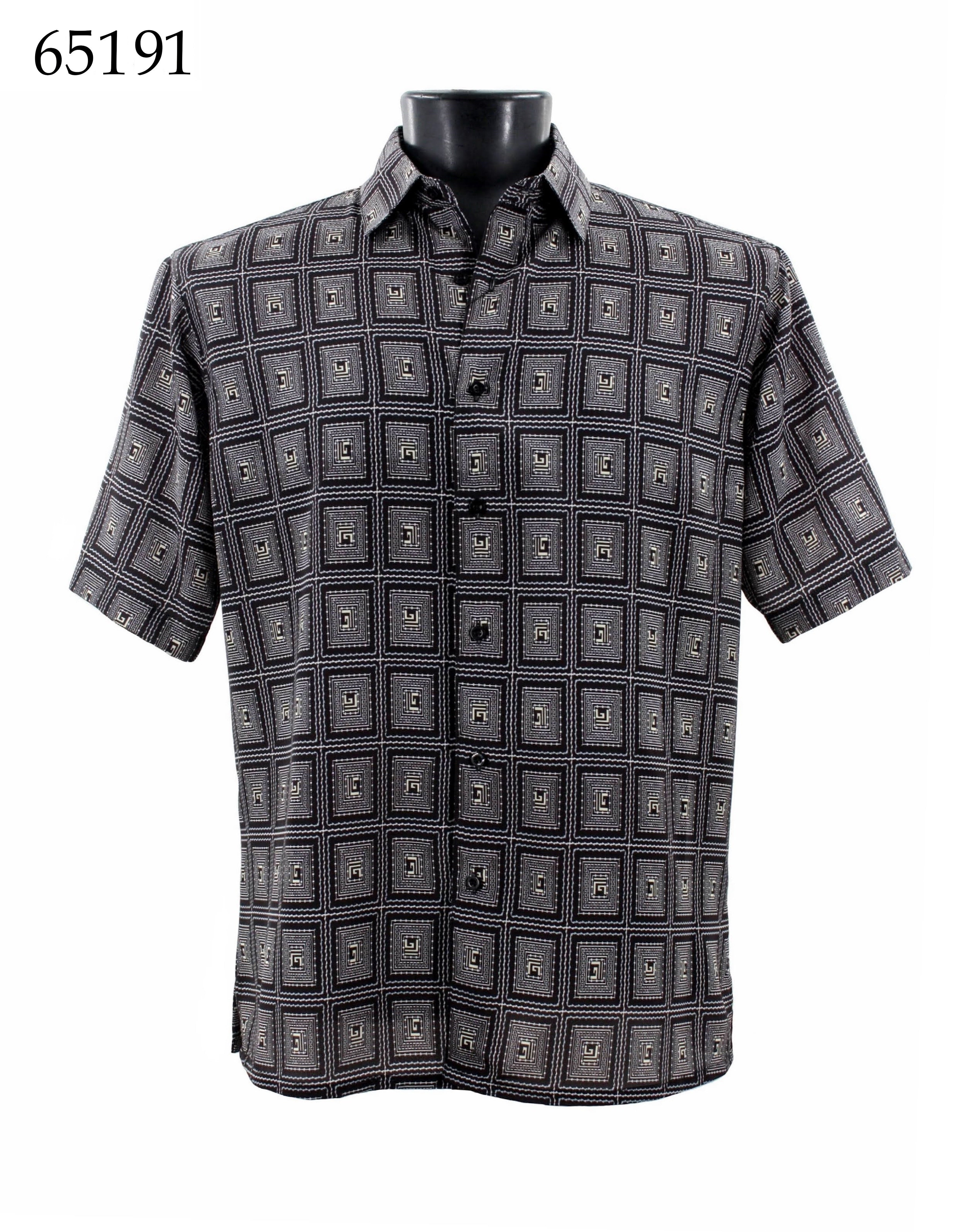Bassiri Men's Casual Short Sleeve Shirt 65191 - Breathable Cotton Comfort Fit Tops for Summer, Outdoor Activities & Business Casual Wear