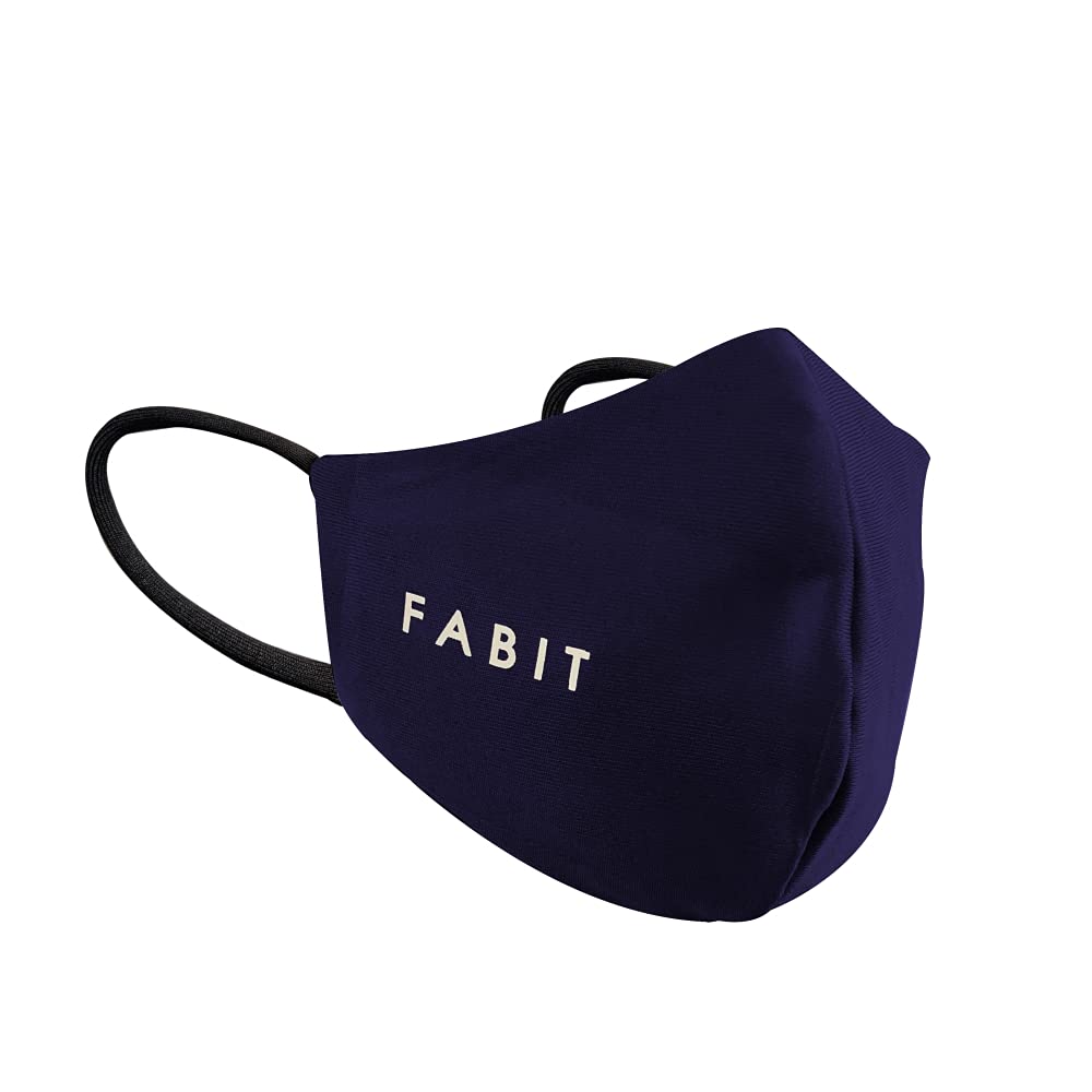 Fabit Reusable Face Mask (Navy Blue) 4-Pack - Washable & Breathable Cloth Face Coverings for Daily Use, Workouts, and Travel - Comfortable & Adjustable for Men & Women